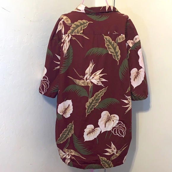 🎁Like New Vintage Made in Hawaii Men's Red Burgundy Button Down Shirt- XL - Picture 7 of 8
